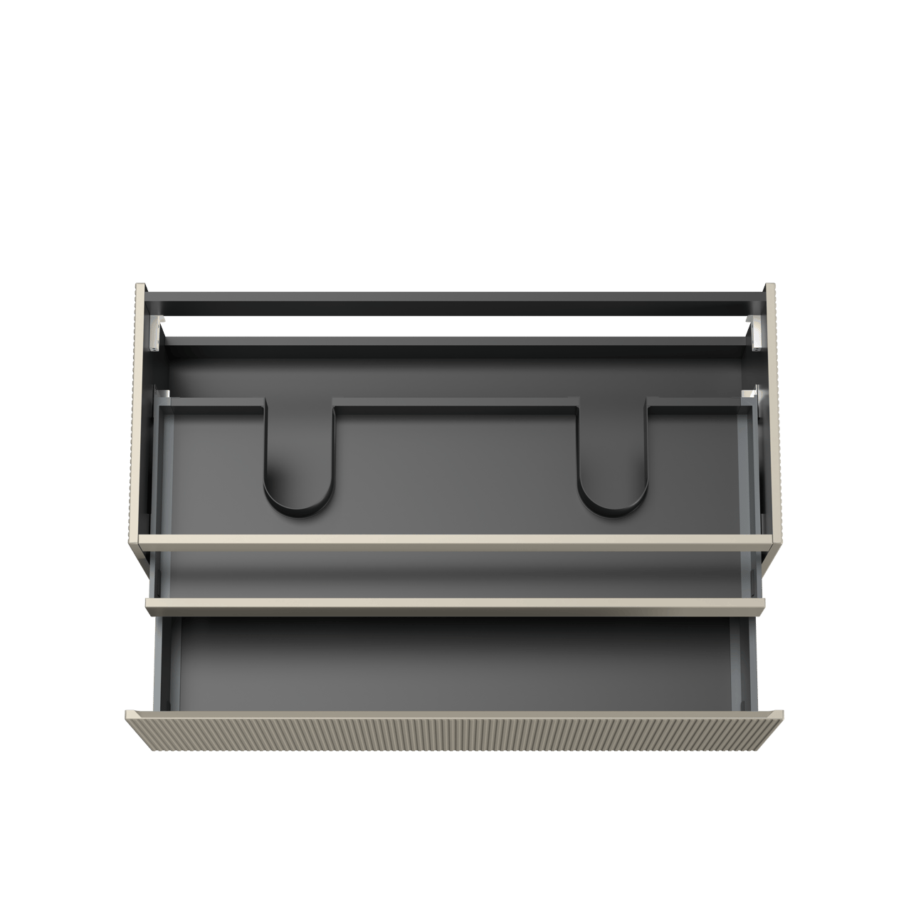 Storke Ribs zwevende wastafelonderkast 120 x 52 cm zijdegrijs 2 lades