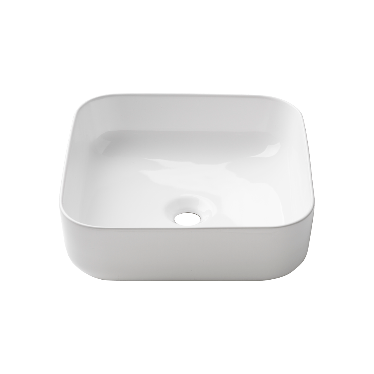 Luca Varess Messina vasque à poser porcelaine Blanc Brillant carré 36 x 36 cm