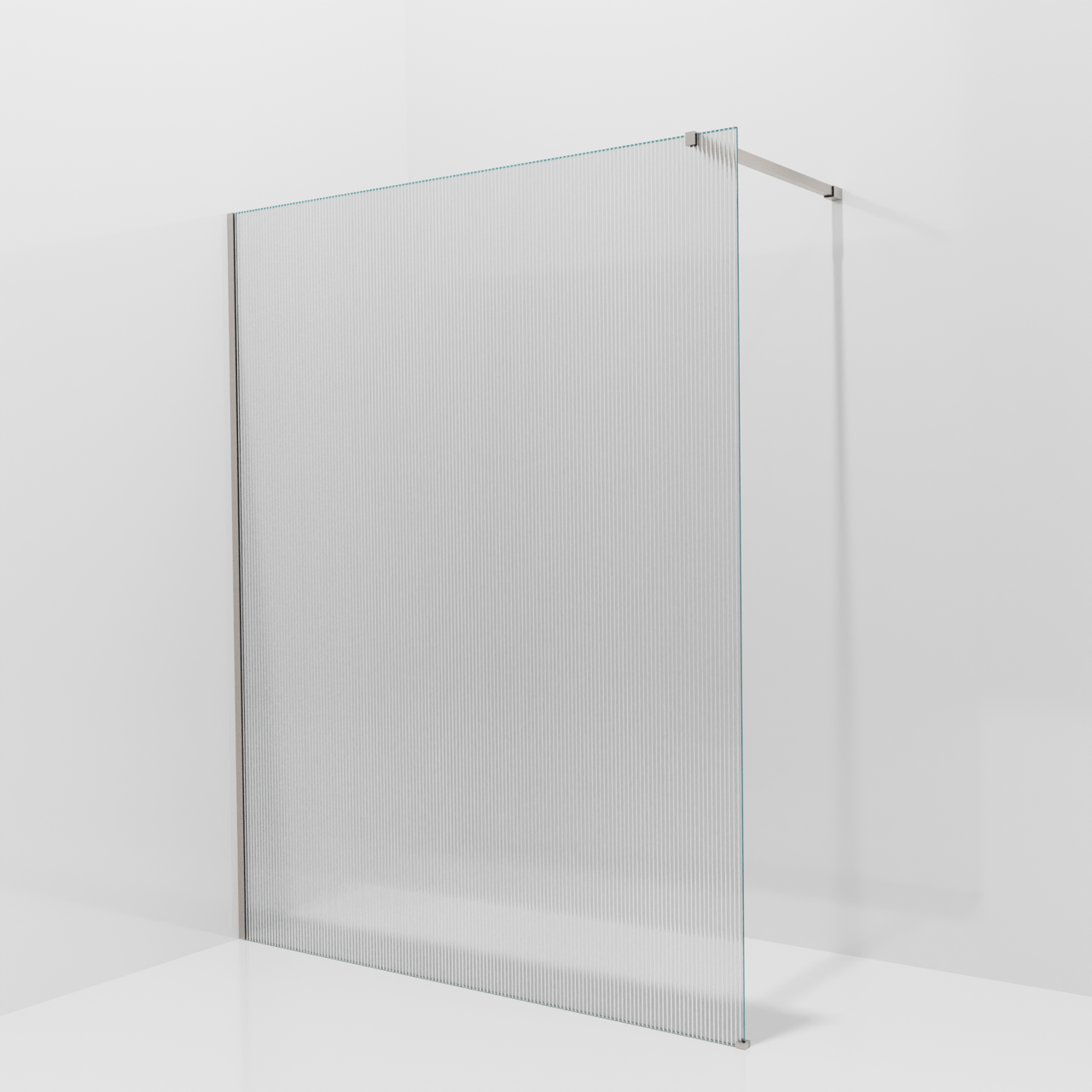 Balmani Modular Walk-In Dusche: 160 x 200 cm, Ribs, inklusive Coating, Profil Brushed CoolMetal