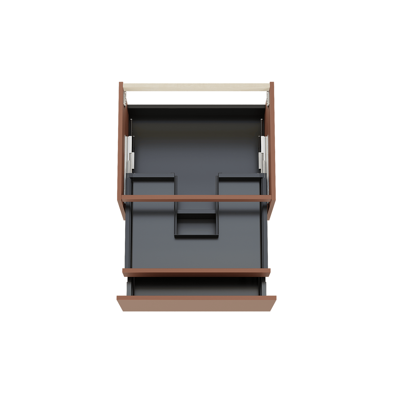 Balmani Sfera hängender Waschbeckenunterschrank: 67,5 x 55 cm, Cotto, 2 Schubladen