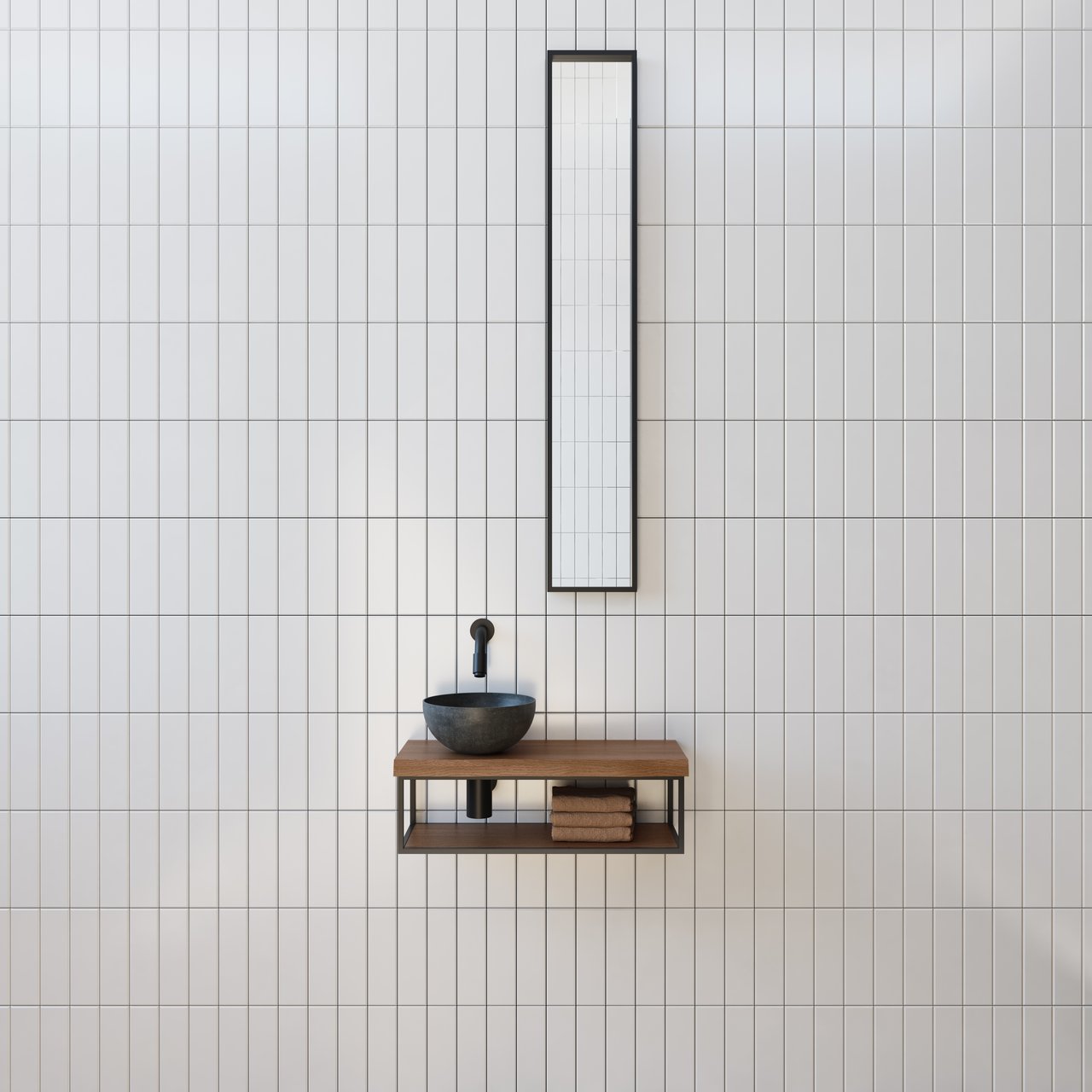 Balmani Expo miroir noir rectangulaire noir 17 x 109 cm