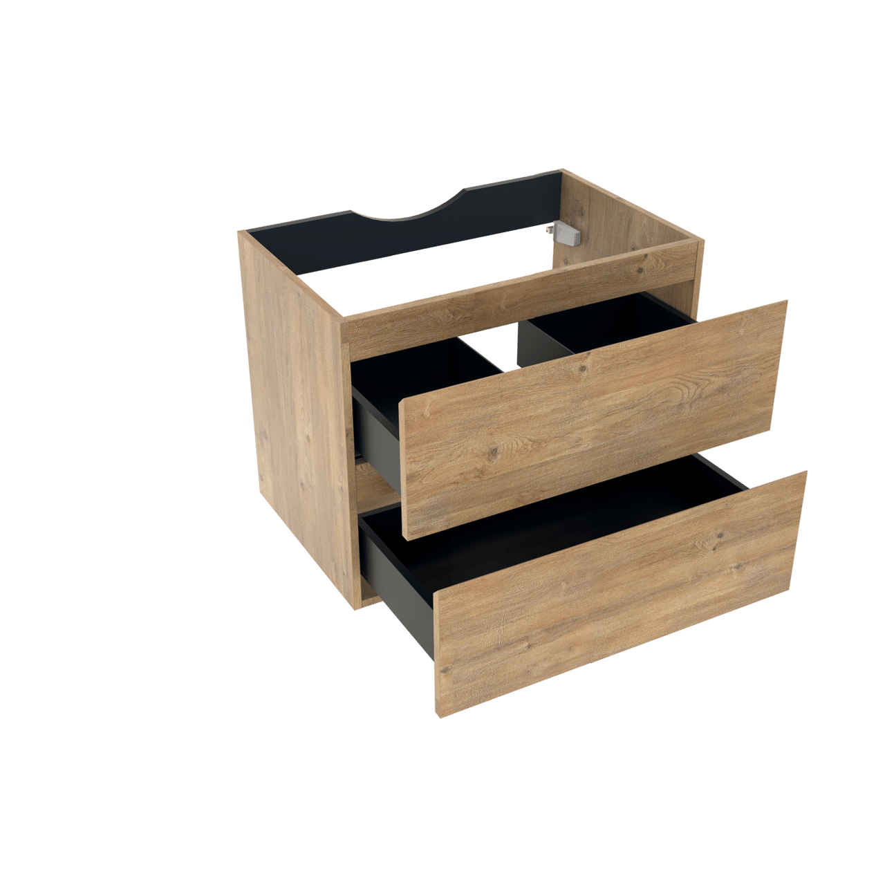 Linie Lado zwevende wastafelonderkast 70 x 46 cm natuur eik 2 lades