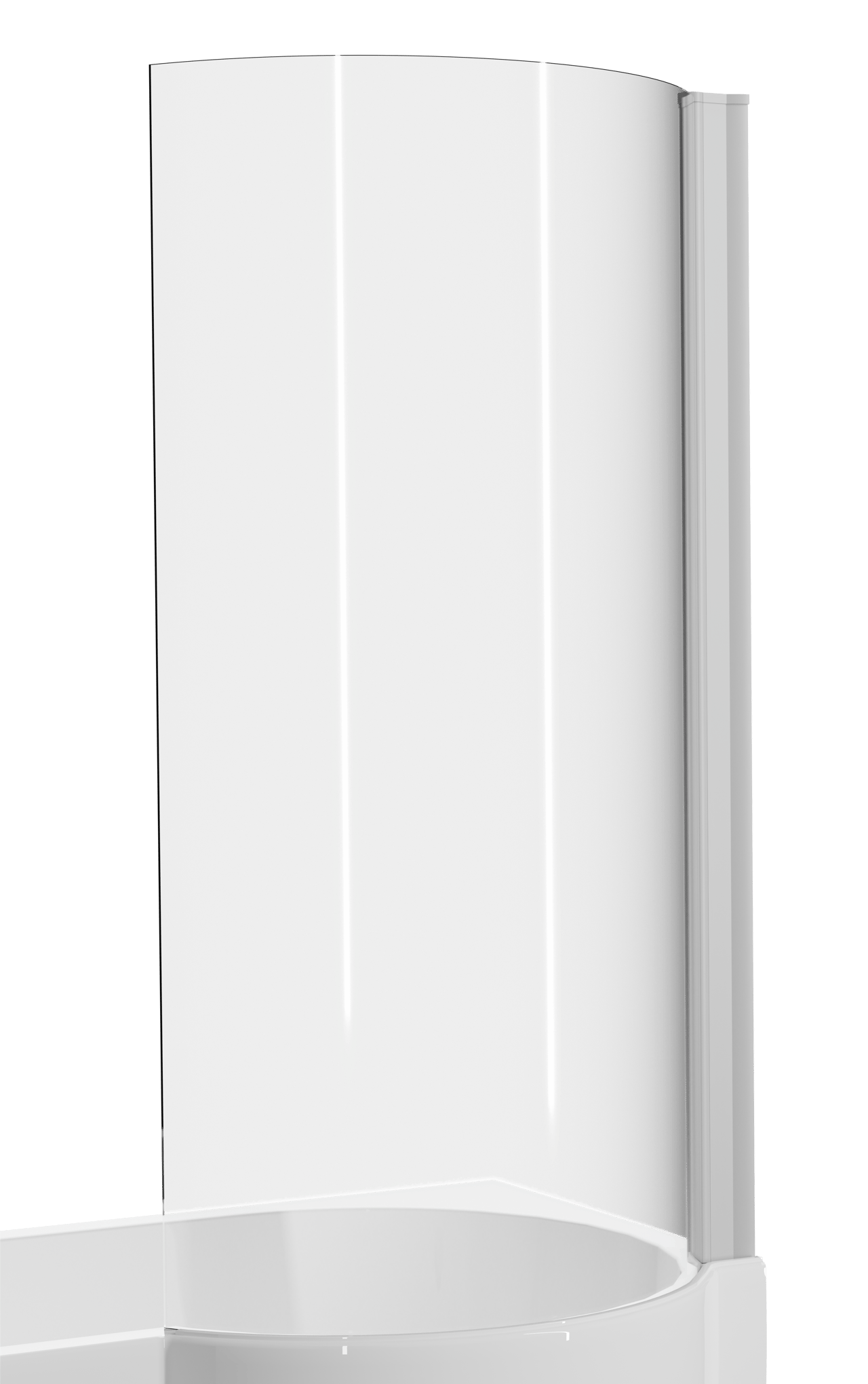 Luca Varess Cyrus Badewannenaufsatz: 81 cm, Klarglas Chrom Profil