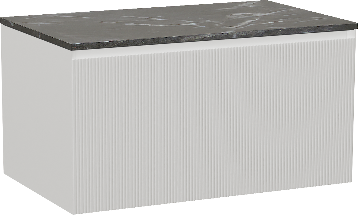 Balmani Fila Badmöbel Set mit Stretto Waschtischplatte für Aufsatzwaschbecken