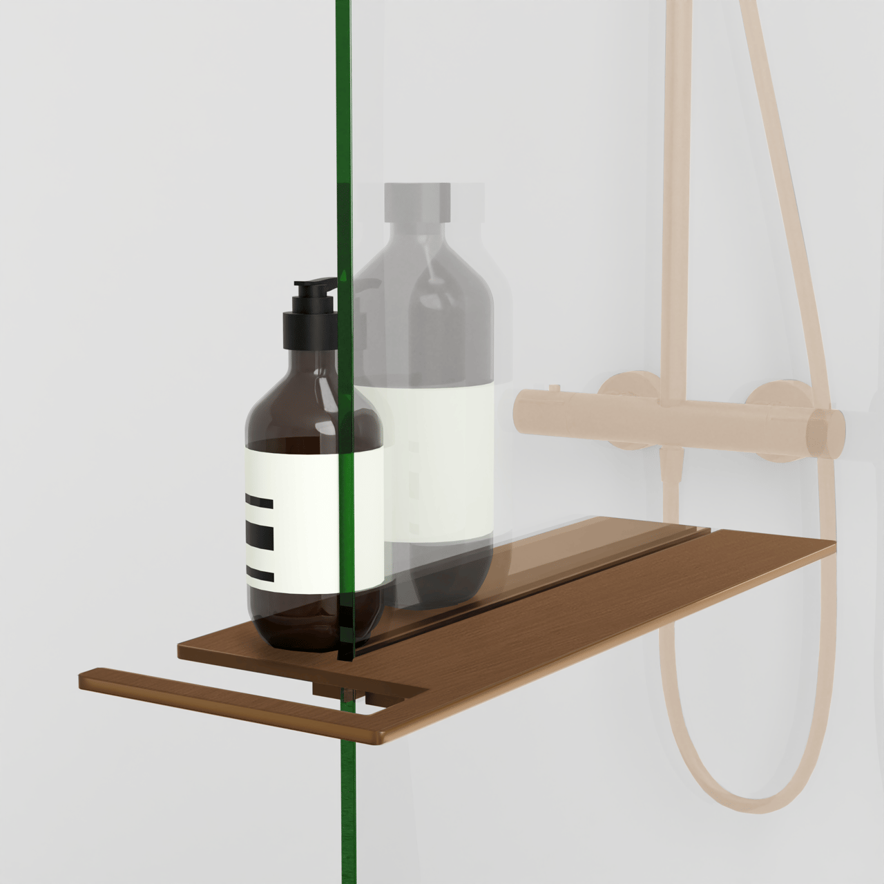 Blaufoss Finn zeeprekje voor douchewand Brushed Rosegold 44x15cm