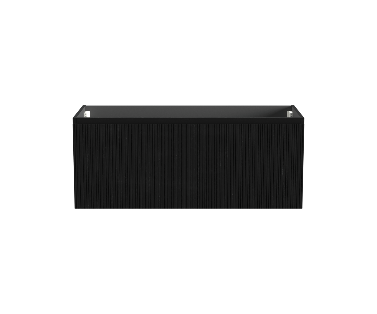 Storke Ribs meuble sous-vasque suspendu 120 x 52 cm chêne noir 2 tiroirs