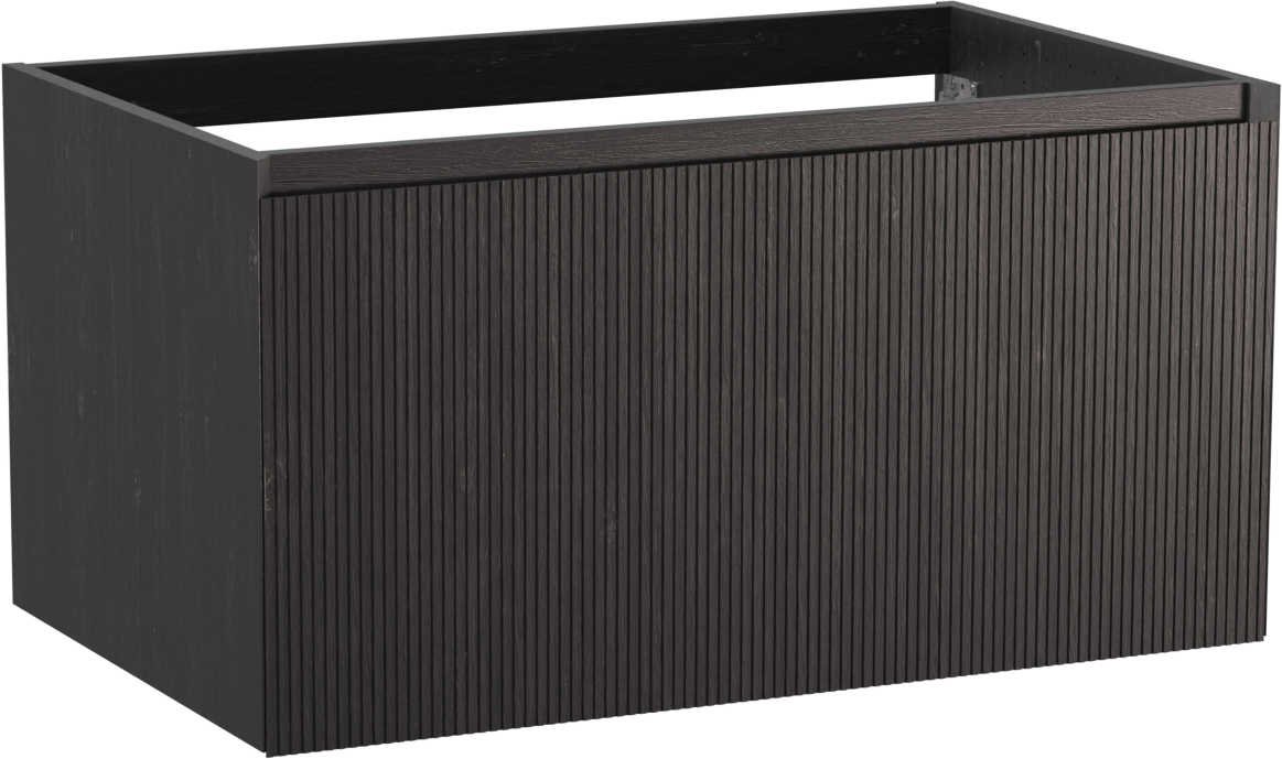 Balmani Fila zwevende wastafelonderkast 90 x 55 cm fineer zwart eiken 2 lades