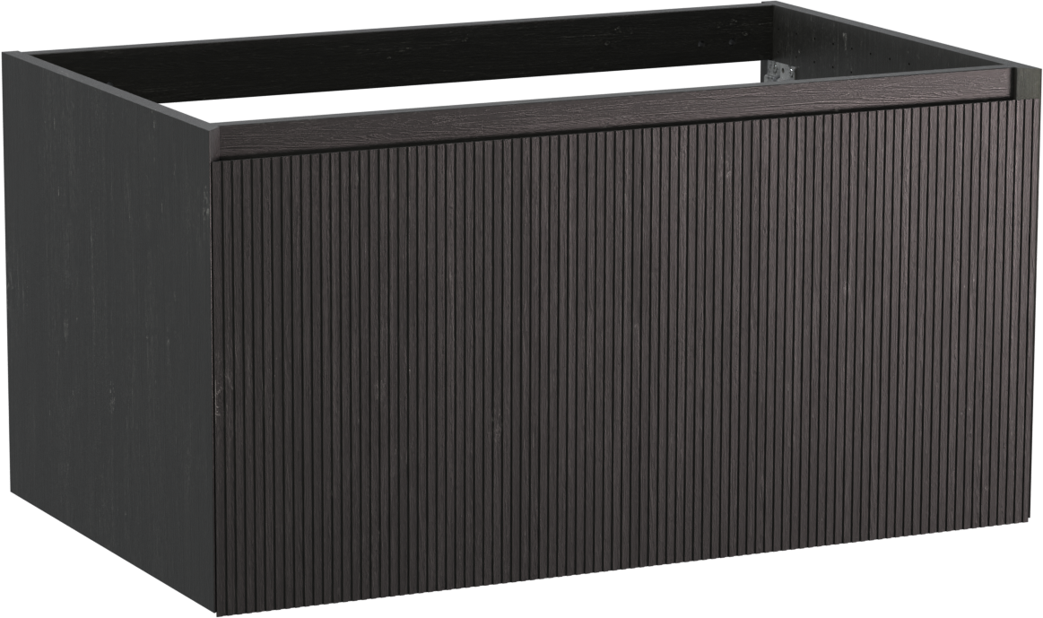 Balmani Fila zwevende wastafelonderkast 90 x 55 cm fineer zwarte eik 2 lades