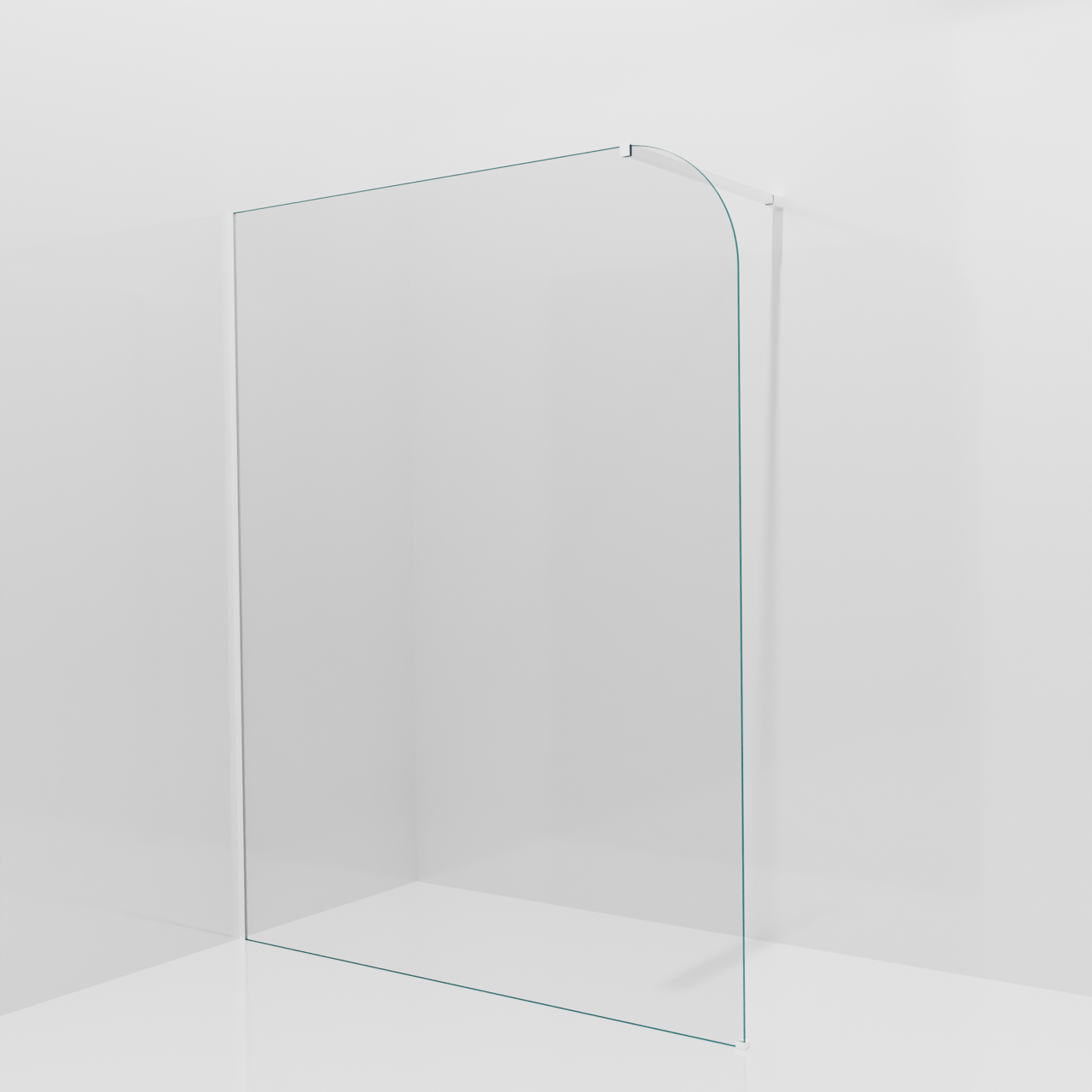 Balmani Modular Walk-In Dusche: 160 x 200 cm, Klarglas abgerundet, inklusive Coating, Profil Weiß matt