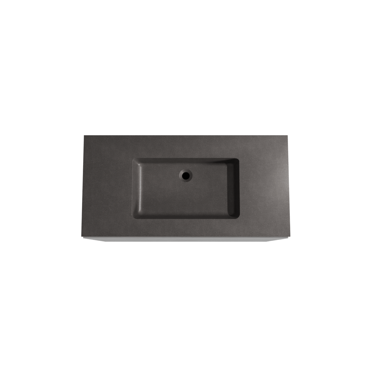 Storke Edge staand badkamermeubel 105 x 52 cm beton donkergrijs met Scuro enkele wastafel in kwarts mat zwart