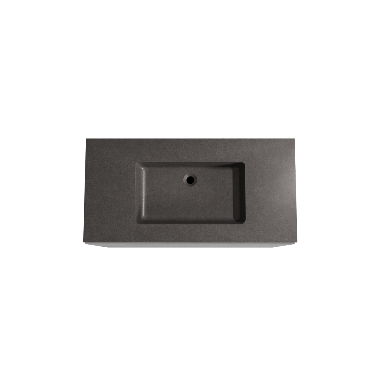 Storke Edge staand badkamermeubel 105 x 52 cm beton donkergrijs met Scuro enkele wastafel in kwarts mat zwart