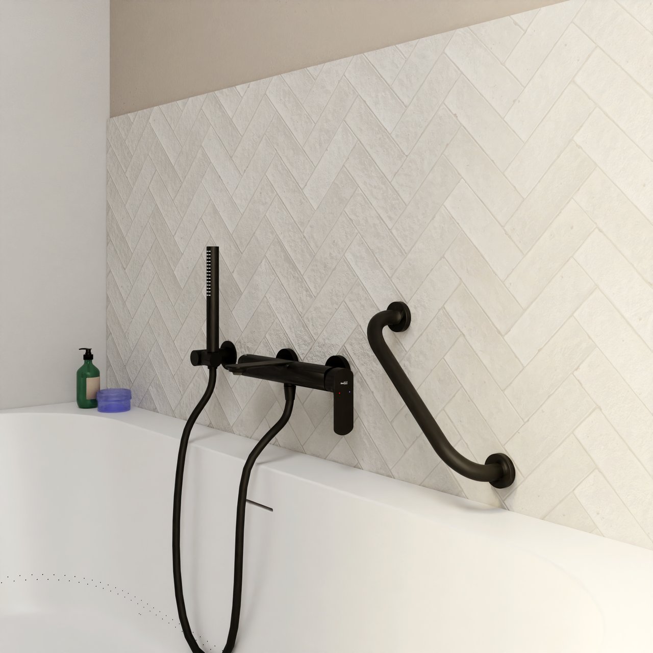 Blaufoss Easy poignée de bain 35 cm noir mat