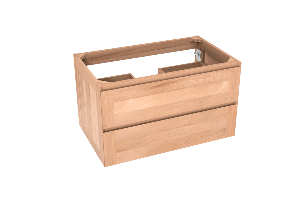 Balmani Mitra zwevende wastafelonderkast 90 x 55 cm teakhout 2 lades