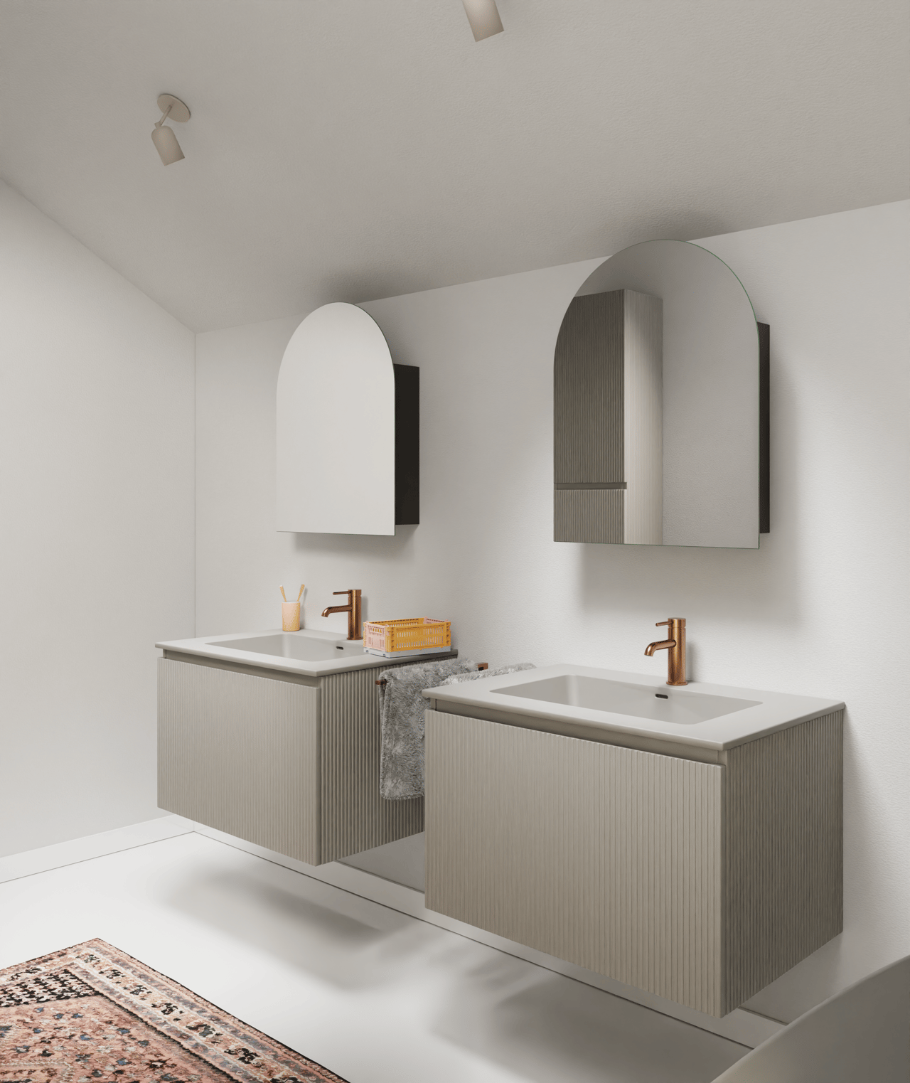 Storke Diva enkele wastafel mat zijdegrijze top solid 75 x 52 cm