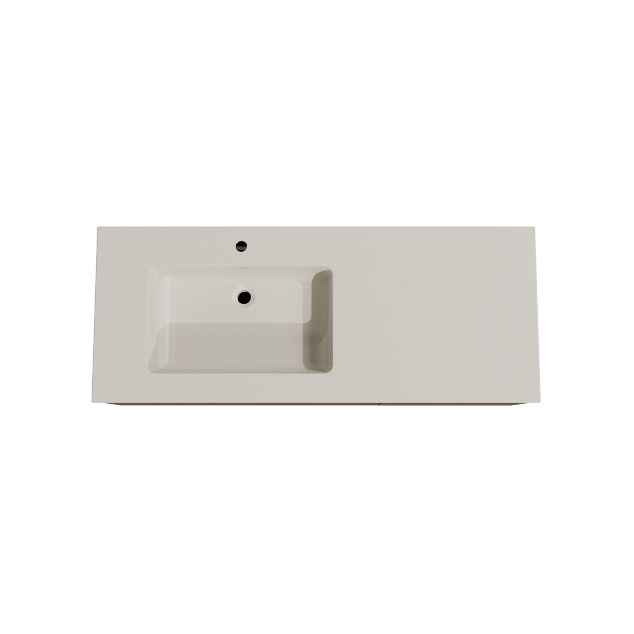 Storke Edge hängendes Möbelstück Set: 130 x 52 cm, Nussbaum, mit Diva Waschtisch links, Top Solid Seidengrau