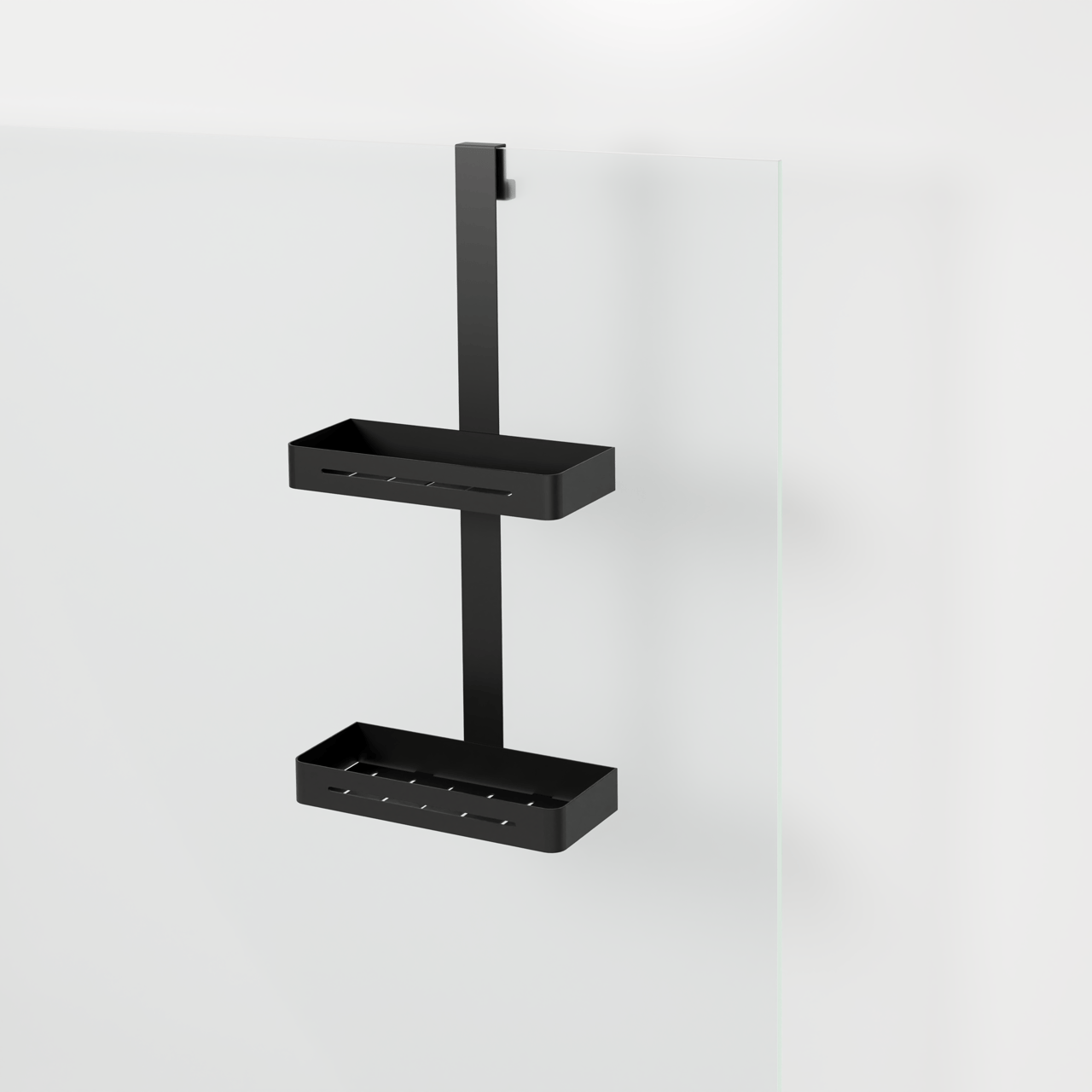 Blaufoss Gulio dubbel shampoohouder met dubbele haak mat zwart