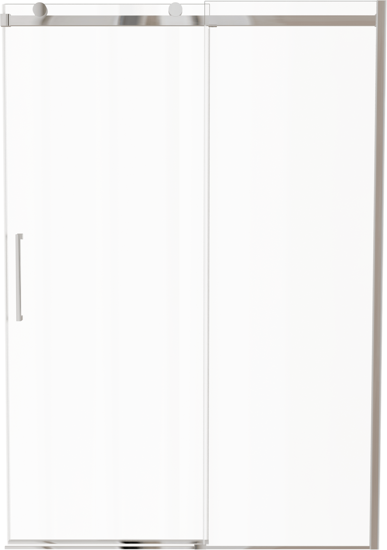 Luca Varess Boltano porte coulissante 140 cm x 200 cm verre transparent chrome profil