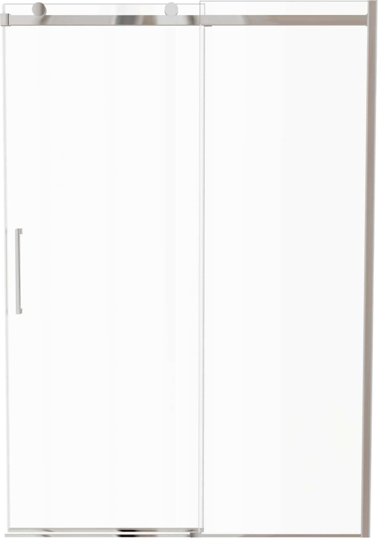 Luca Varess Boltano porte coulissante 140 cm x 200 cm verre transparent chrome profil