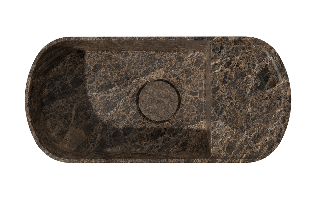 Balmani Livo handenwasser 42 x 20 cm Dark Emperador marmer