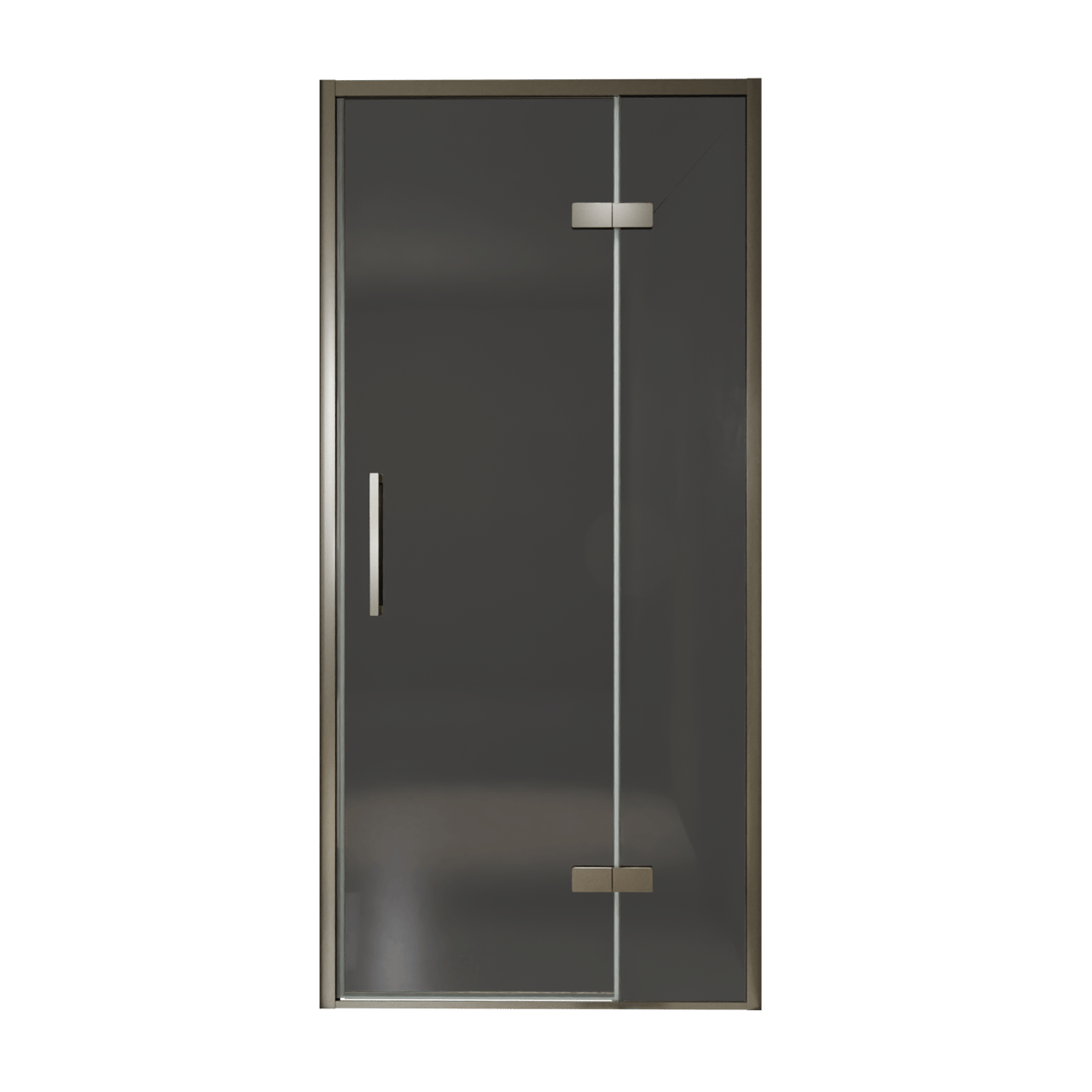Balmani Senses Design douche draaideur rechts 100 cm x 210 cm Rookglas, Brushed GunMetal profielen, met coating