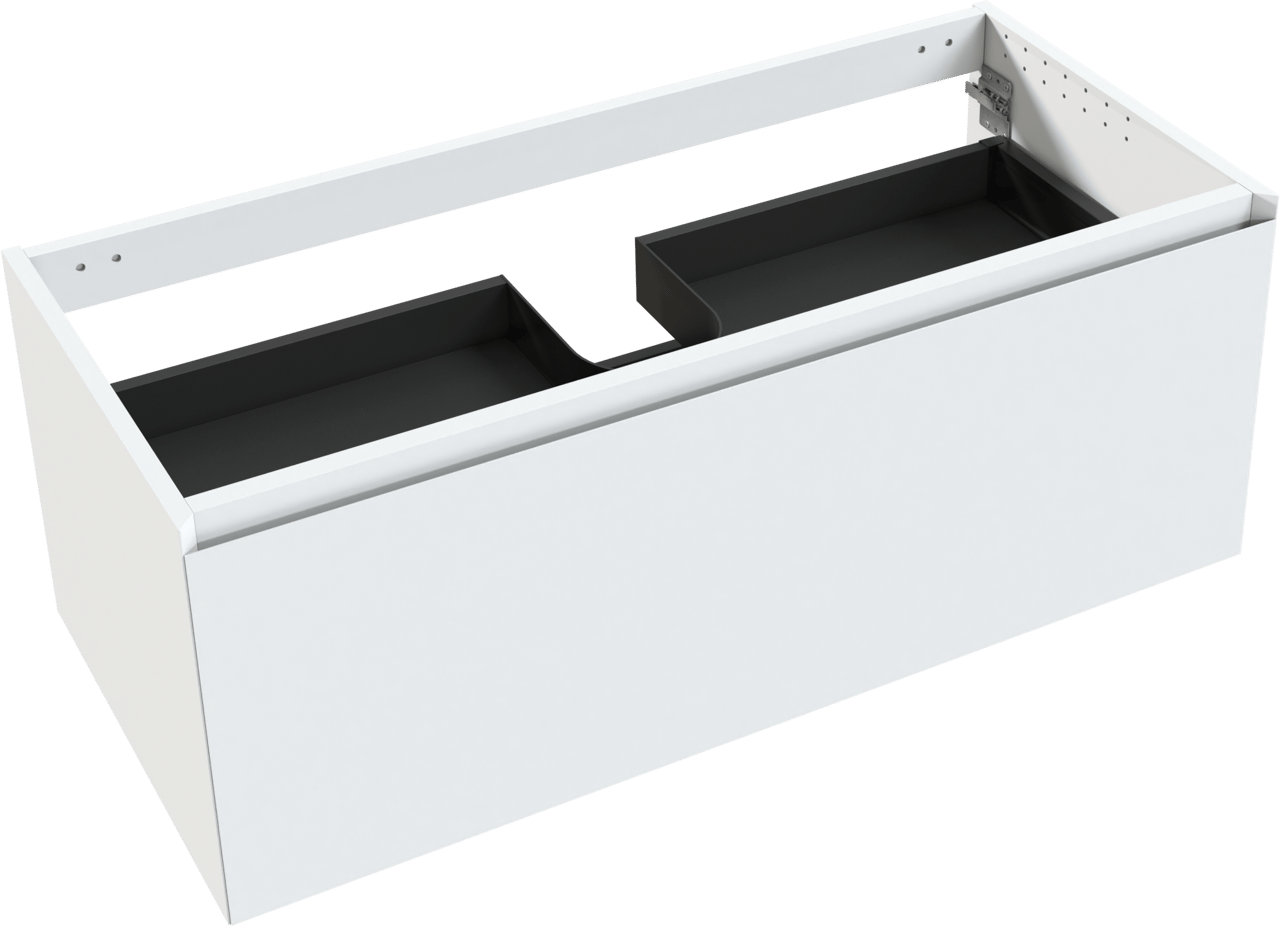 Balmani Idra hängender Waschbeckenunterschrank: 120 x 55 cm, Weiß matt, 2 Schubladen