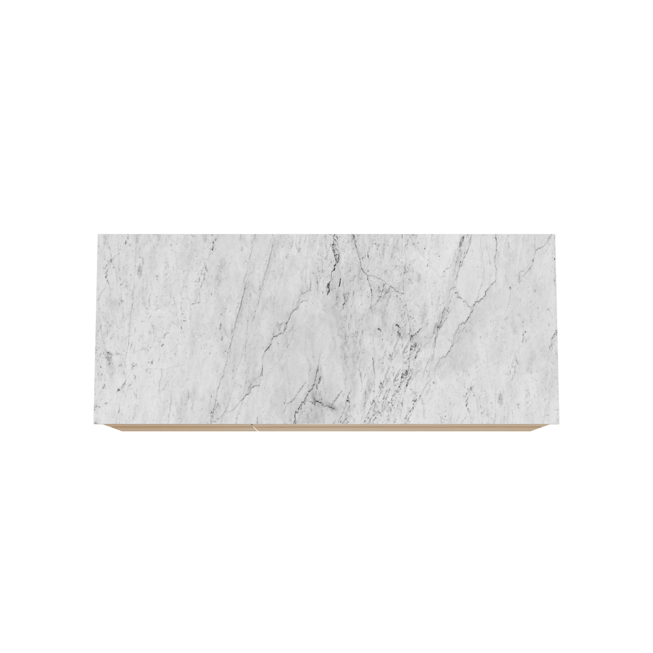 Balmani Mitra hängendes Möbelstück Set: 135 x 55 cm, Naturbelassene Eiche, mit Stretto Einzel- oder Doppel Waschtischplatte, Marmor Carrara