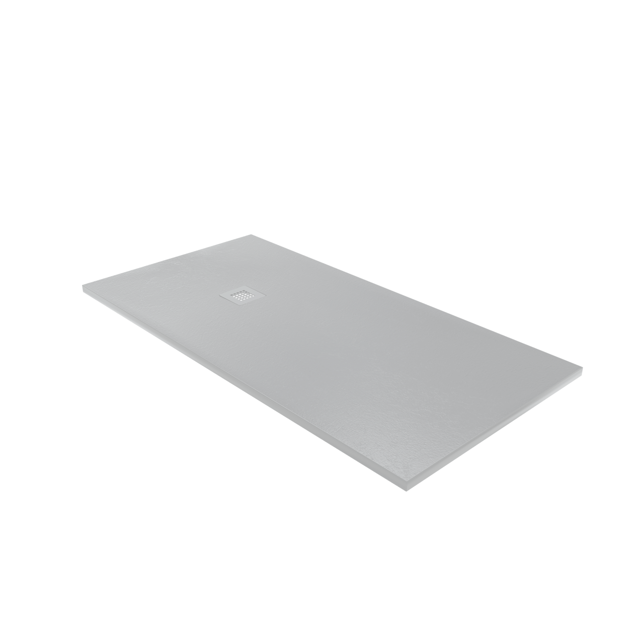 Balmani Vega douchebak 160 x 80 cm composietmarmer lichtgrijs leisteenstructuur