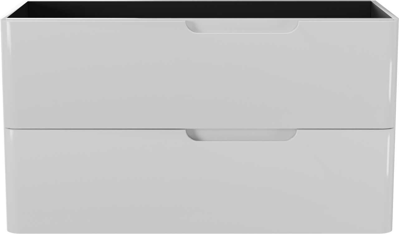 Linie Curvo hängender möbelstück Waschtischunterschränke 100 x 46 cm Weiβ glänzend 2 Schubladen