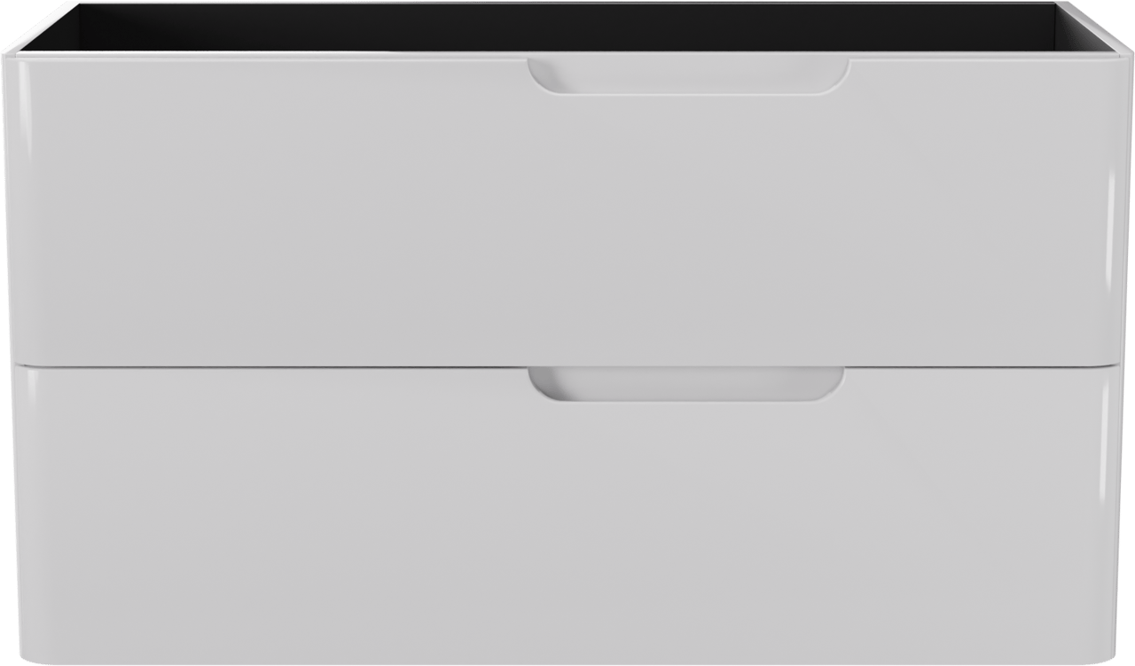 Linie Curvo hängender möbelstück Waschtischunterschränke 100 x 46 cm Weiβ glänzend 2 Schubladen