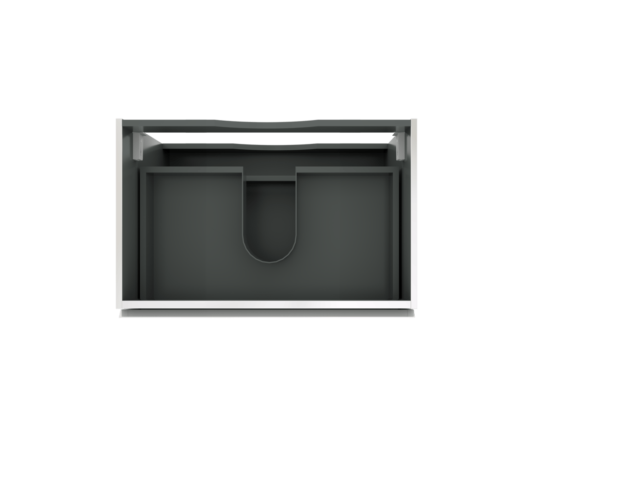 Linie Lado zwevende wastafelonderkast 70 x 46 cm Glanzend Wit 2 lades