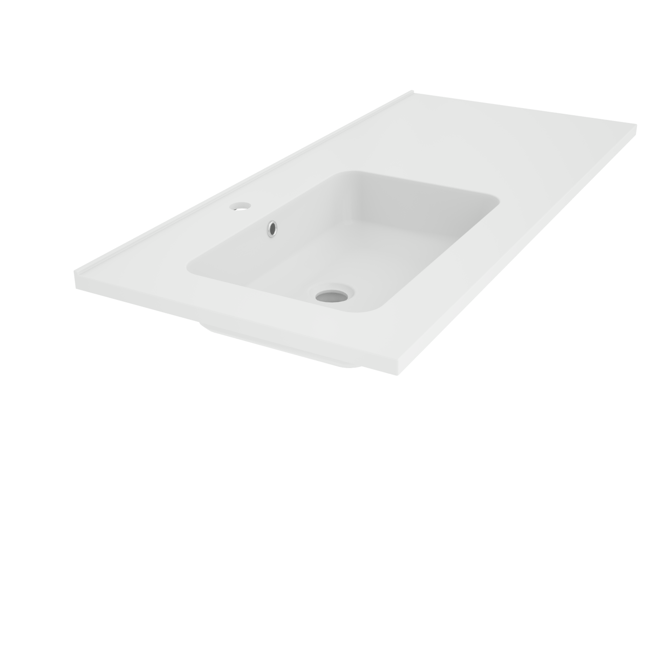 Linie Vano vasque asymétrique gauche marbre composite mat 100 x 46 cm