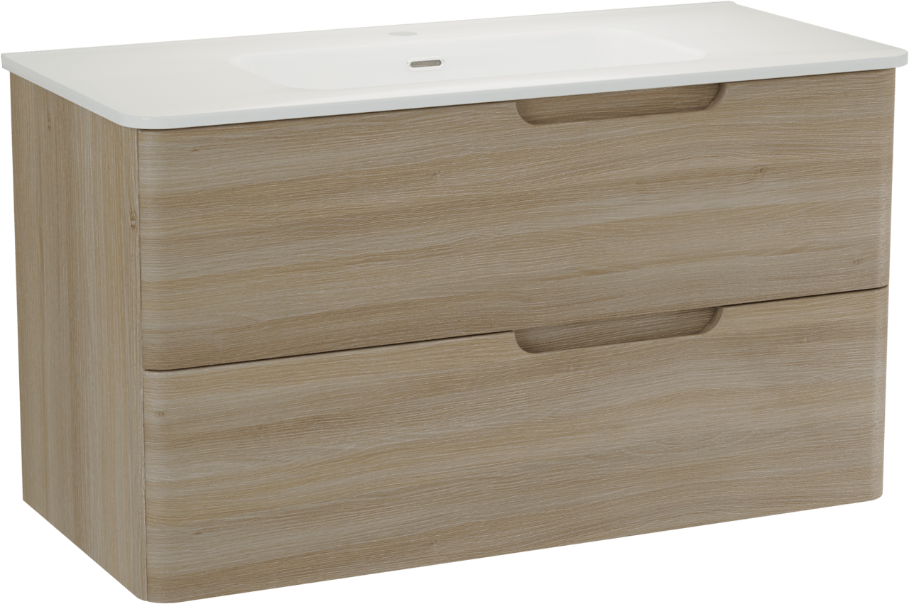 Linie Curvo badkamermeubel met Baro Curvo wastafel