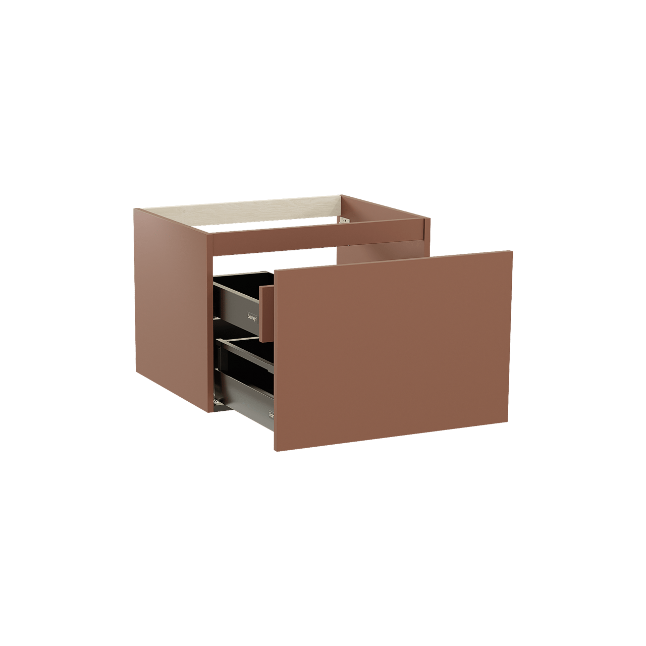 Balmani Sfera hängender Waschbeckenunterschrank: 67,5 x 55 cm, Cotto, 2 Schubladen