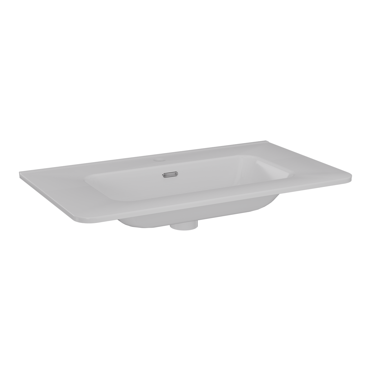 Linie Baro Curvo lavabo simple porcelaine Blanc Brillant 80 x 46 cm