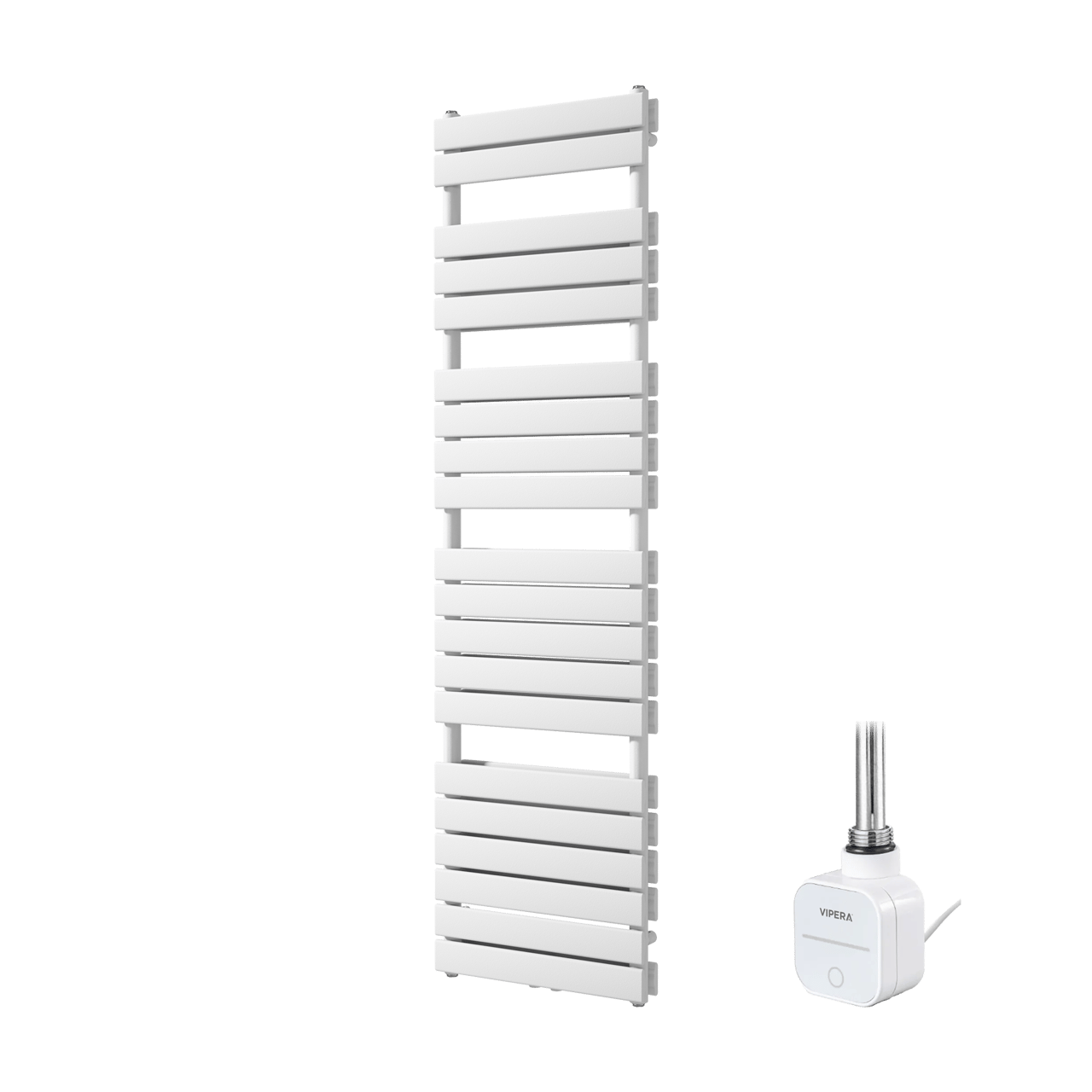 Vipera Vulcan sèche-serviettes Doublé 50 x 183,5 cm chauffage électrique blanc mat raccordement latéral et central possible 1200W, résistance incluse