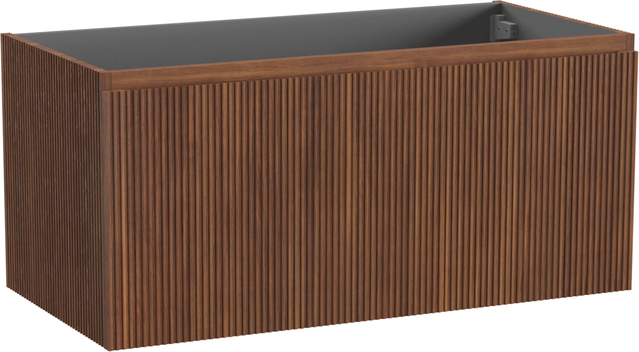 Storke Ribs meuble sous-lavabo suspendu 105 x 52 cm noyer 2 tiroirs