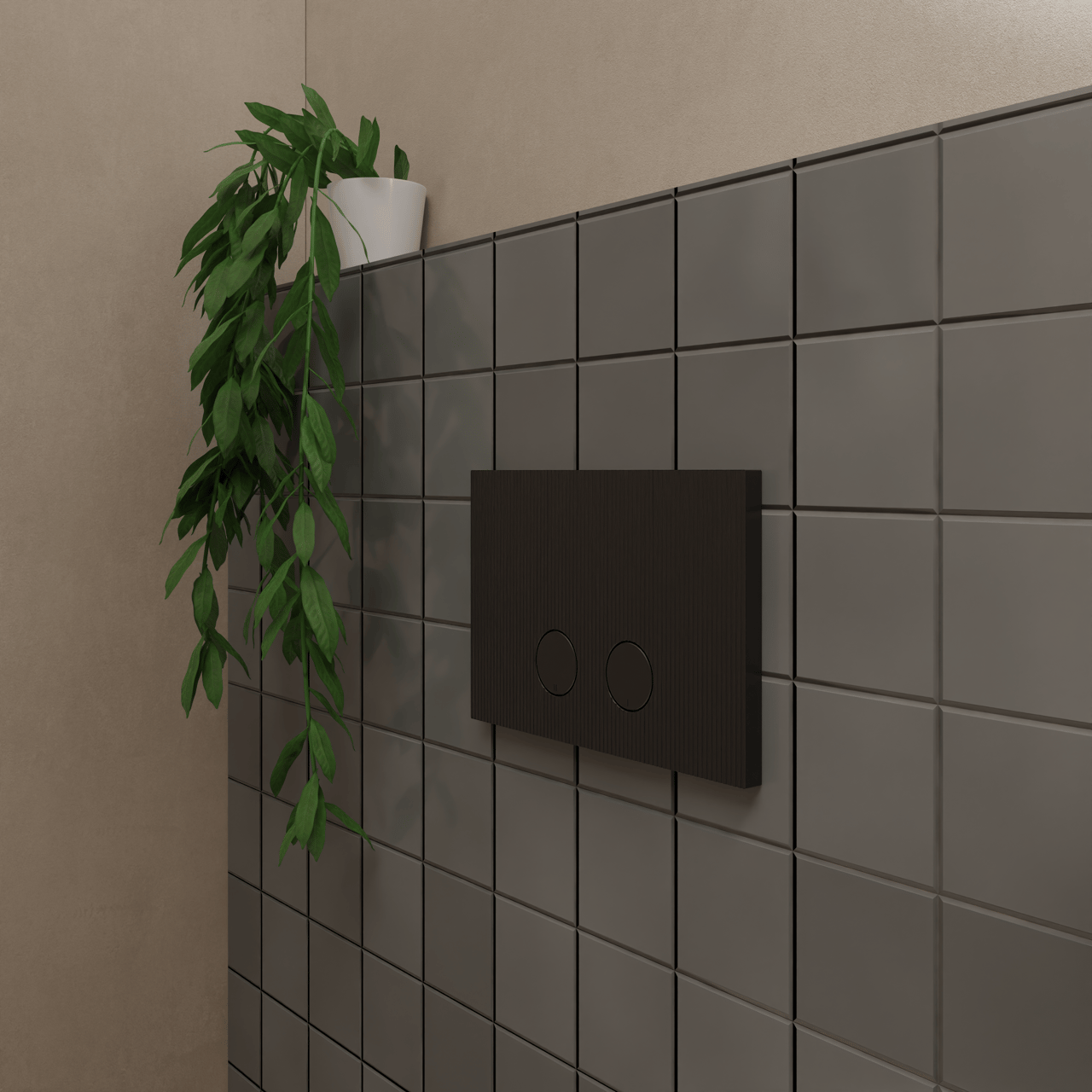 Presa Ribs Betätigungsplatte: Schwarz Matt, für UP320 oder UP720 Spülkasten