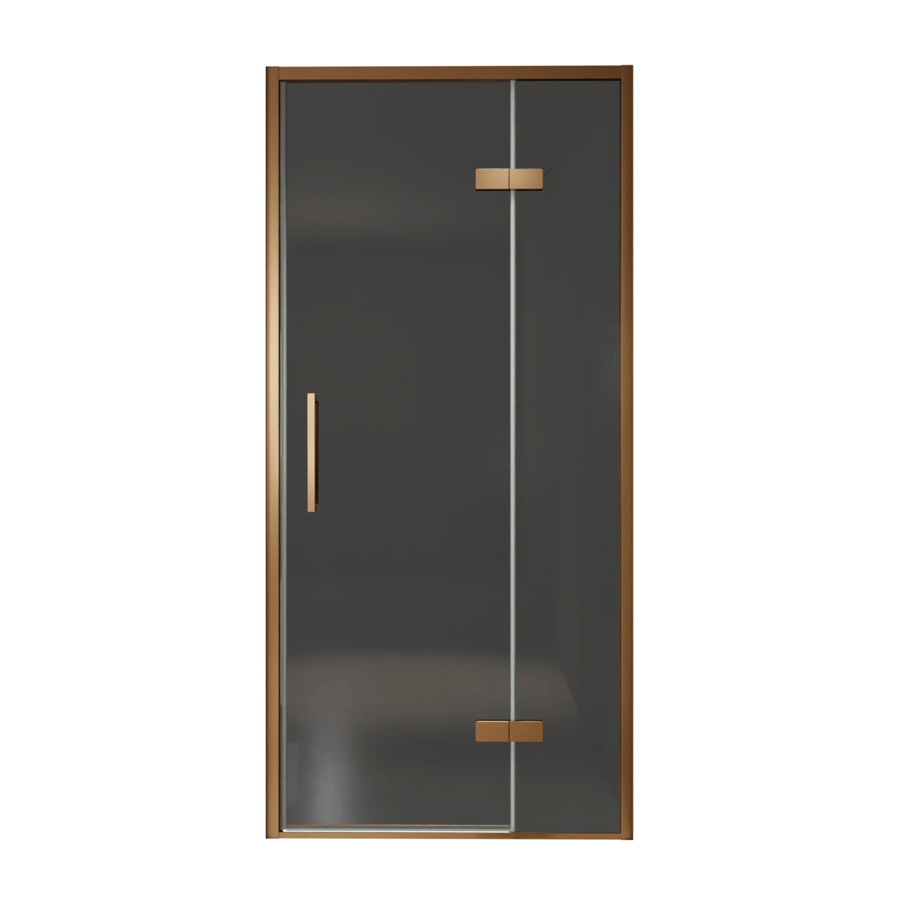 Balmani Senses Design Dusche Drehtür, Rechts, 100 cm x 210 cm, Rauchglas, Profil Brushed Rosegold