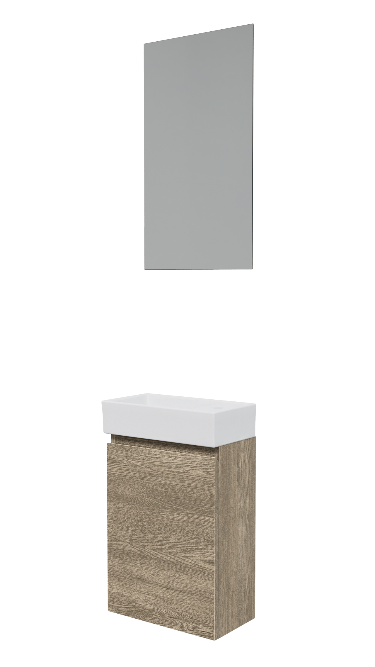 Linie Lado composition de meuble de toilette chêne gris avec plan céramique 40x22cm