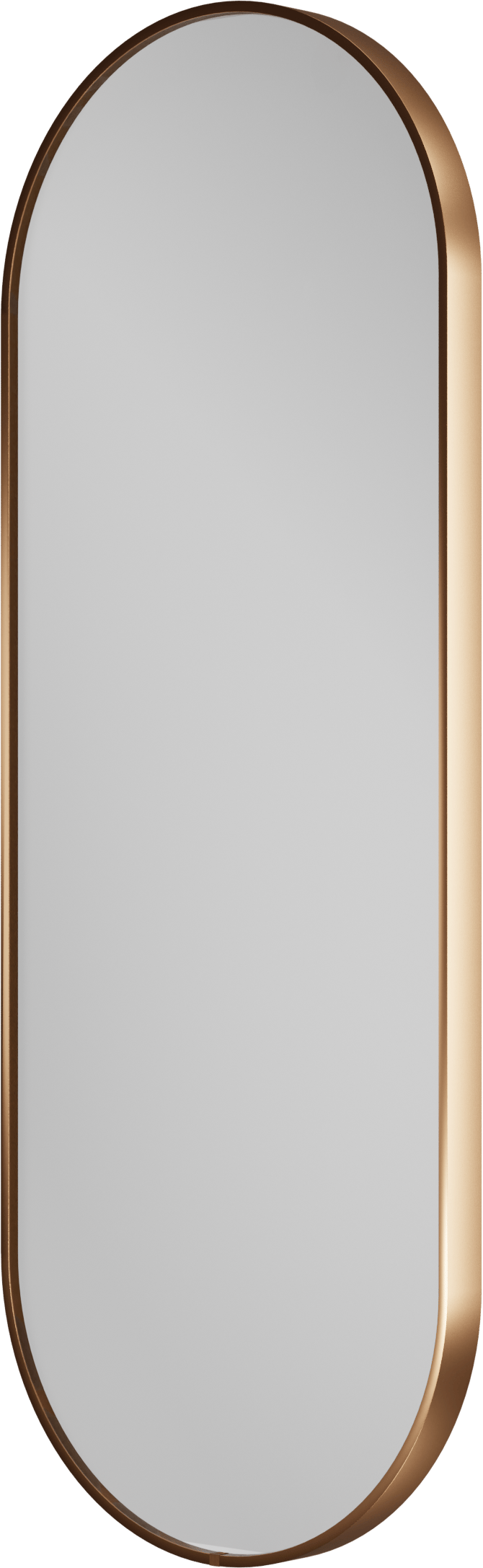 Balmani Secret oval Brushed RoseGold Badezimmerspiegel 45 x 120 cm mit Spiegelbeleuchtung und Anti-Beschlag Spiegelheizung