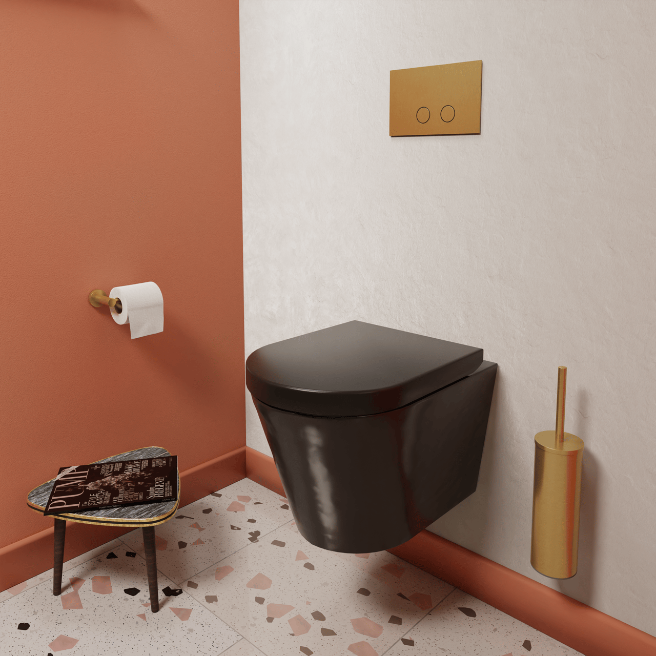 Perola bedieningspaneel Brushed Gold voor UP320 of UP720 inbouwreservoir