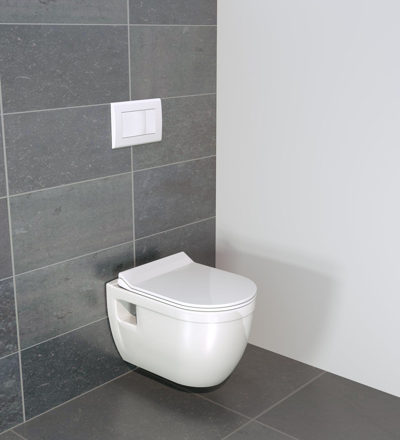 Linie Tempo wc suspendu blanc brillant bride de rinçage fine