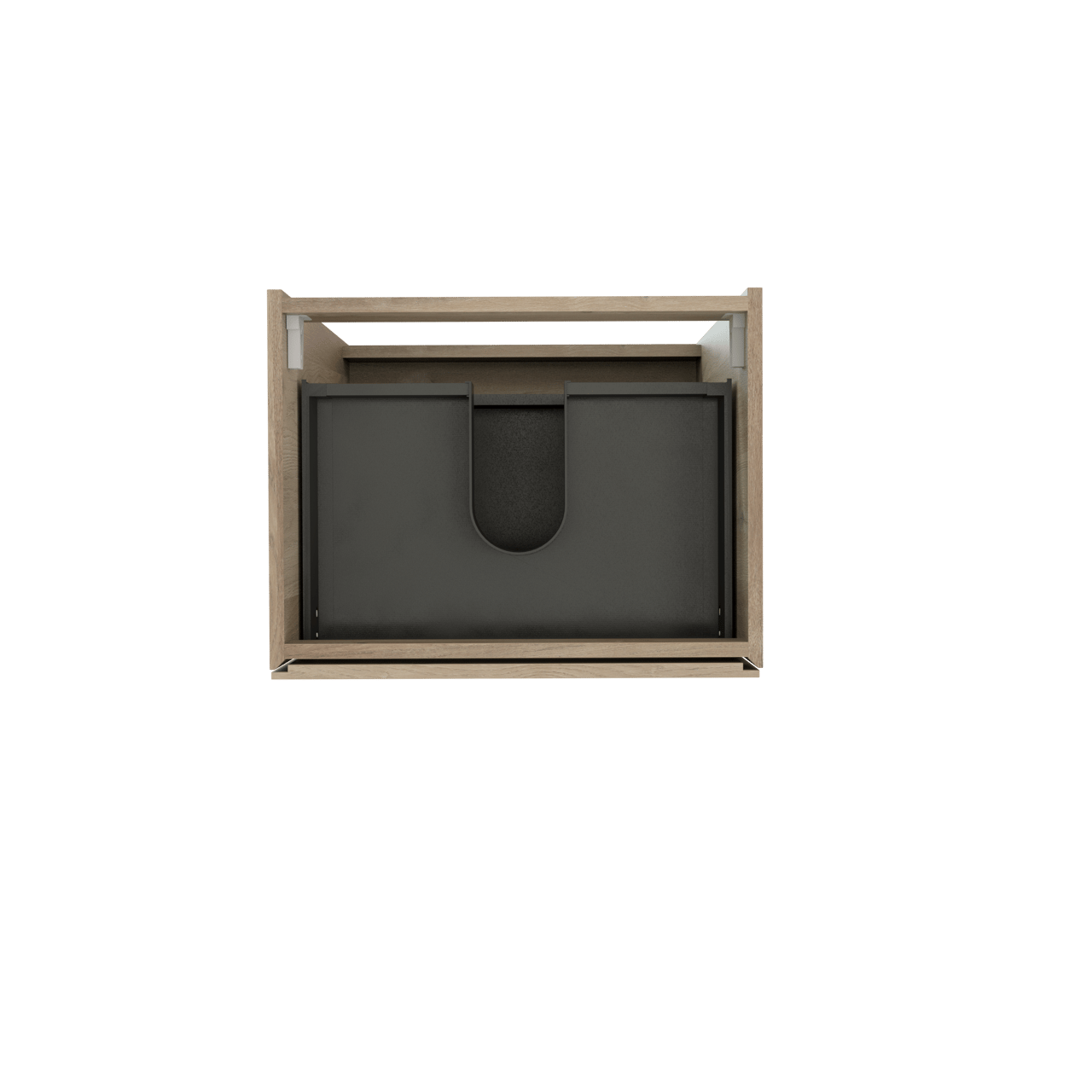 Storke Edge stehender Waschbeckenunterschrank: 60 x 46 cm, Eiche rustikal, 3 Schubladen