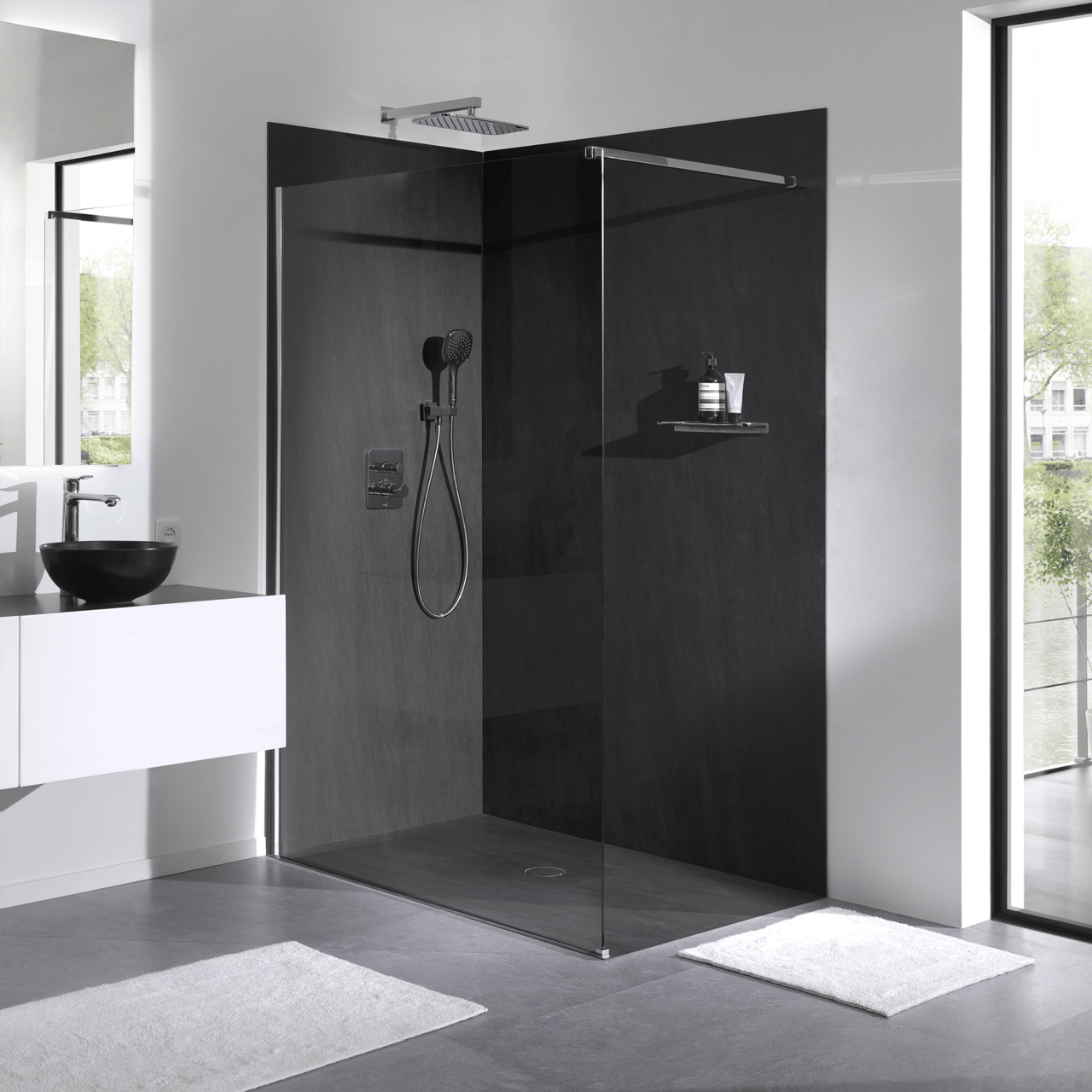 Blaufoss Rainfall Square Move handdouchehouder chroom