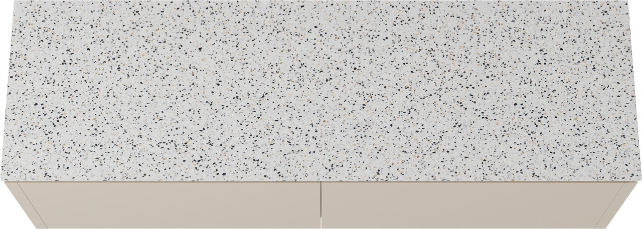 Balmani Eclips meuble salle de bains suspendu 180 x 55 cm Sandbeige avec Stretto tablette simple ou double en Bianco Nero Terrazzo