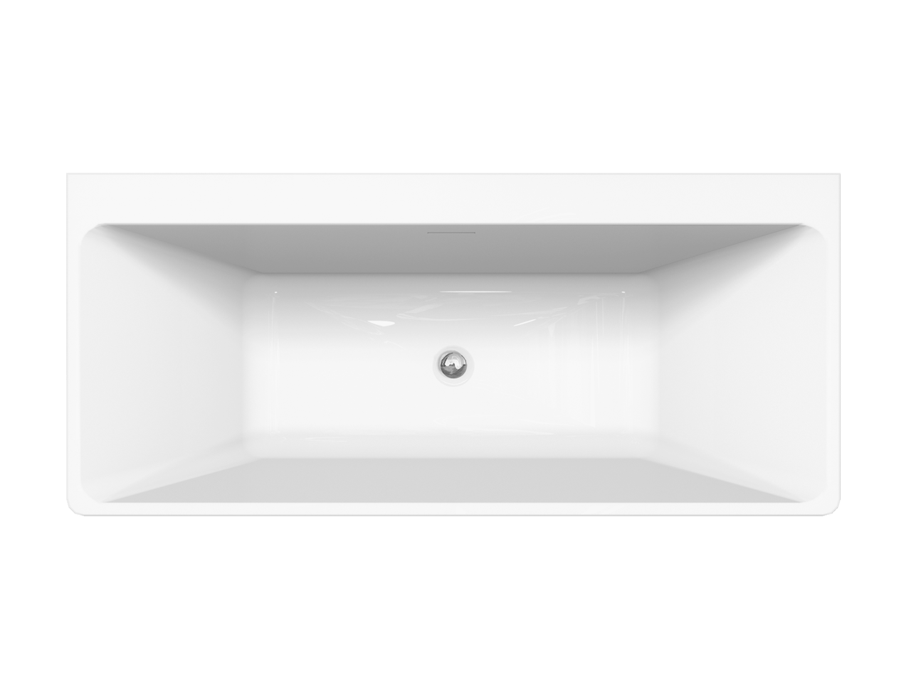 Luca Varess Coda halfvrijstaand bad 180 x 80 cm acryl hoogglans wit