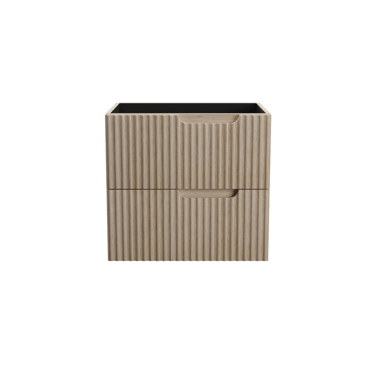 Linie Ribbo zwevende wastafelonderkast 60 x 46 cm lichte eik 2 lades