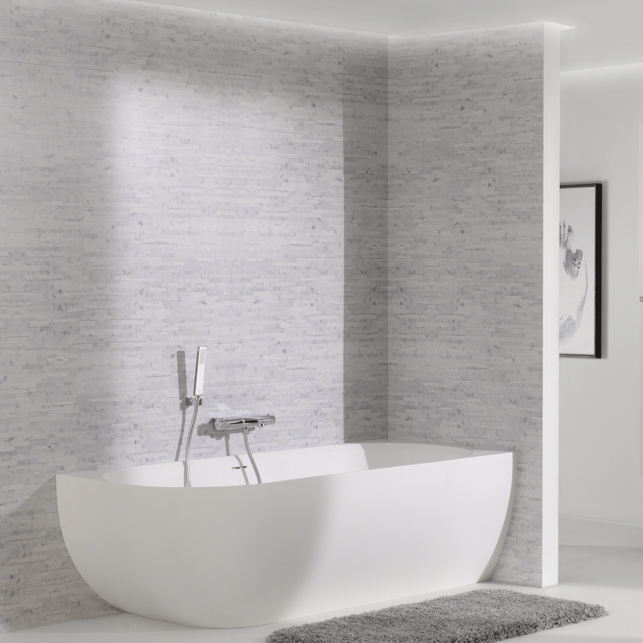 Blaufoss Rainfall Square Brausehalter: Chrom glänzend