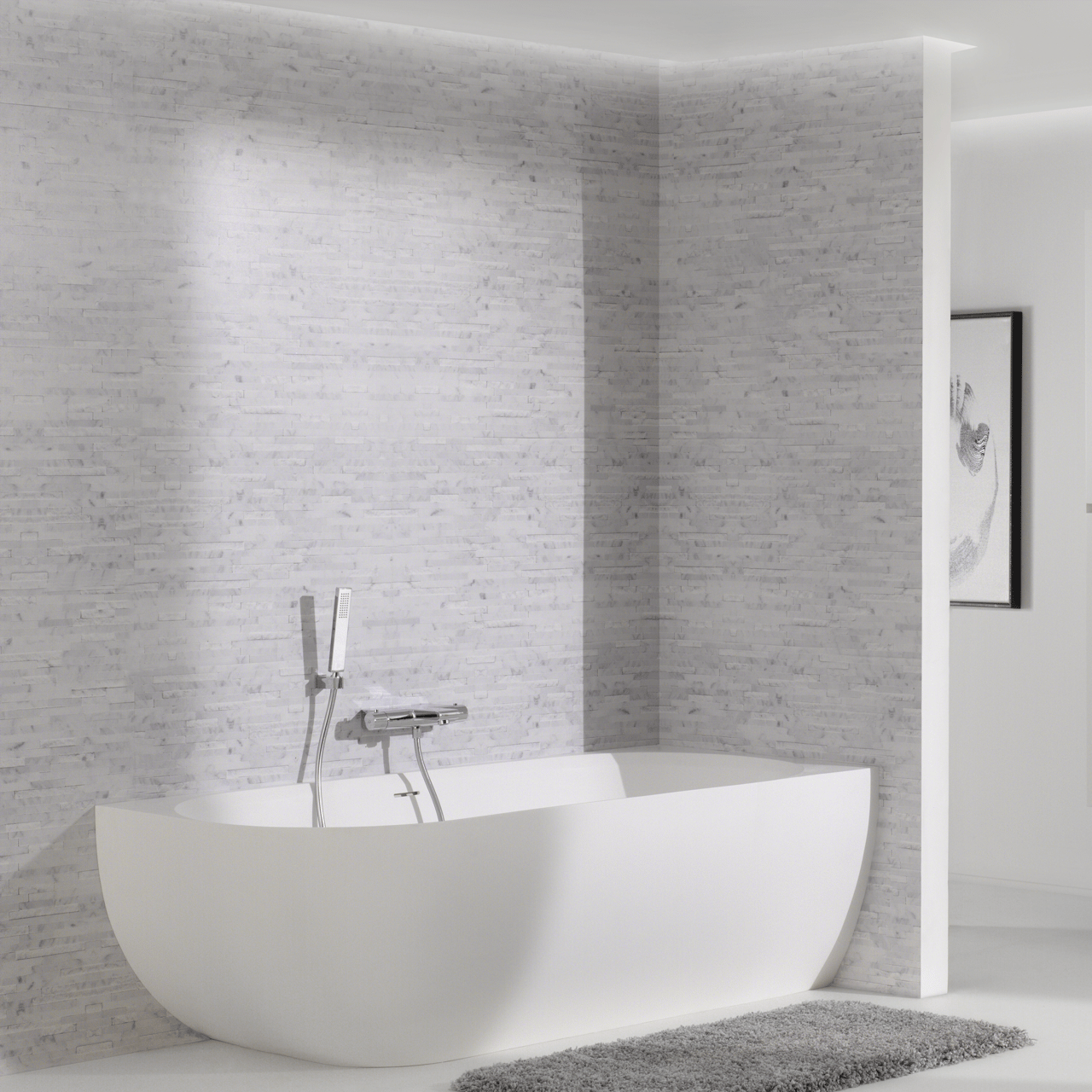 Blaufoss Rainfall Square Brausehalter: Chrom glänzend