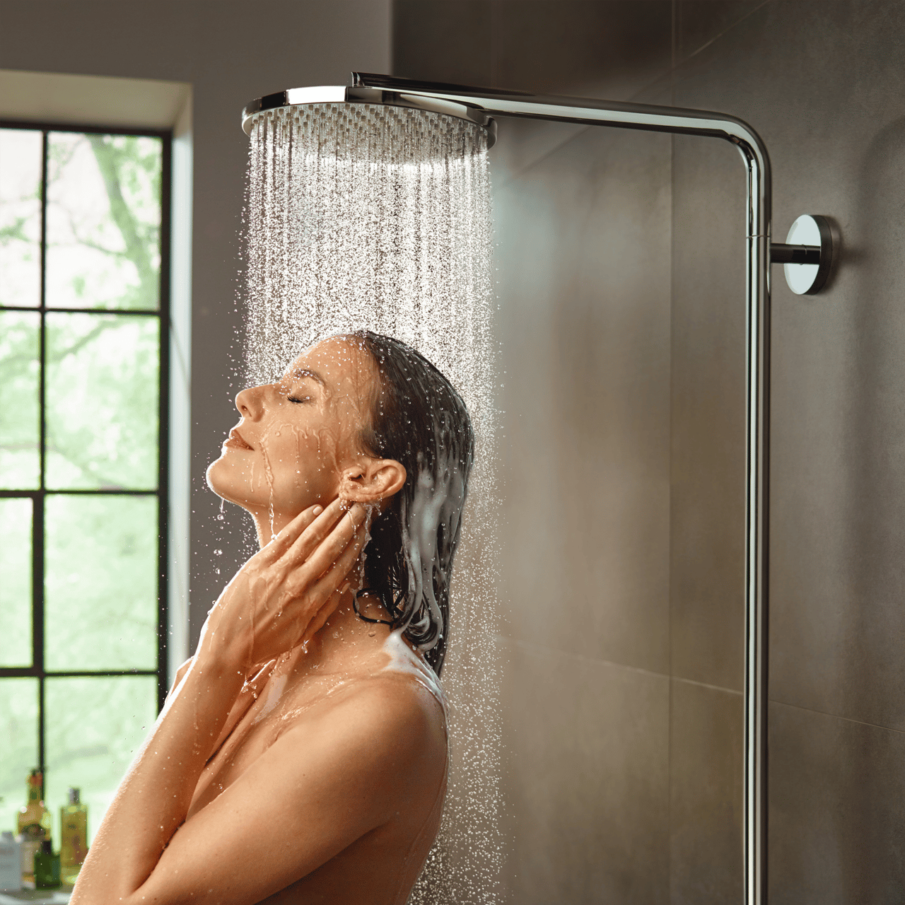 Hansgrohe Raindance Select S 240 Powderrain colonne de douche de pluie mitigeur thermostatique Chrome Brillant